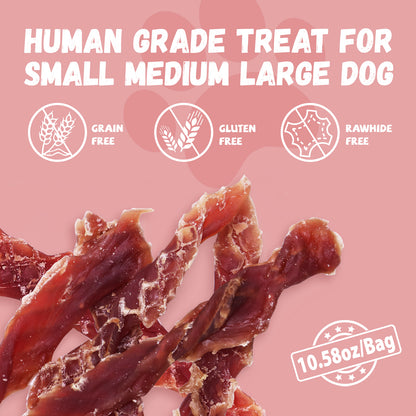 Pawmate Duck Jerky Dog Treats, Premium Jerky Healthy Snacks for Small Medium Large Dogs, 27-30ct Bag