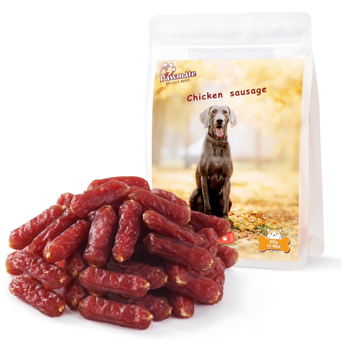 Pawmate Duck Sausage Dog Treats, Freshly Made with Real Duck for All Dogs, 11oz