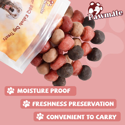 Pawmate Kabob Dog Treats, Chicken Beef Duck Rabbit and Salmon Dog Treats for Dogs, 10.6oz