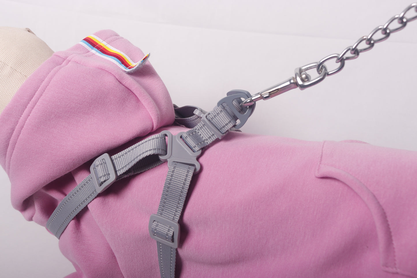 Outdoor dog functional 2-in-1 harness fleece hoodie