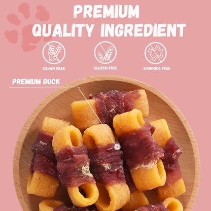 Pawmate Sweet Potato Dog Treats, Natural Duck Jerky Peanut Butter Chews for All Dogs,10.6oz