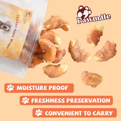 Pawmate Chicken Jerky Wrapped Apple Dog Treats, Promote Digestion Chews for All Dogs, 10.6oz
