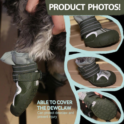 Dog Shoes for Large Small Medium Dogs Dog Booties for Indoor Hardfloors Anti Slip Reflective Strip Waterproof Dog Boots & Paw Protectors for Outdoor Walking Hot Pavement Winter Snow-green08