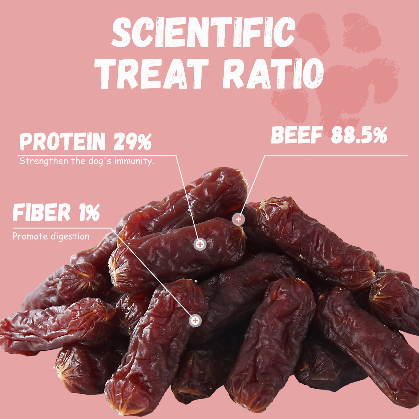 Pawmate Beef Sausage Dog Treats, Soft Low Fat Chewy Snacks for All Dogs, 10.6oz