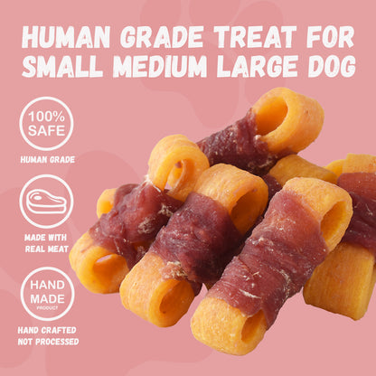 Pawmate Sweet Potato Dog Treats, Natural Duck Jerky Peanut Butter Chews for All Dogs,10.6oz