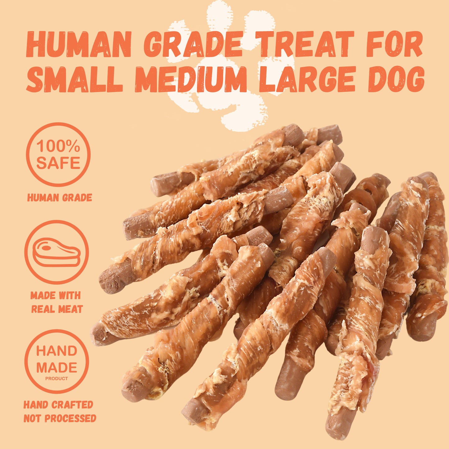 Pawmate Chicken Jerky Biscuits Dog Treats, Tasty Crunchy Peanut Butter Chews for All Dogs, 10.6oz