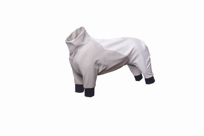 Outdoor 4 legs soft shell jacket with healed tape for large dog