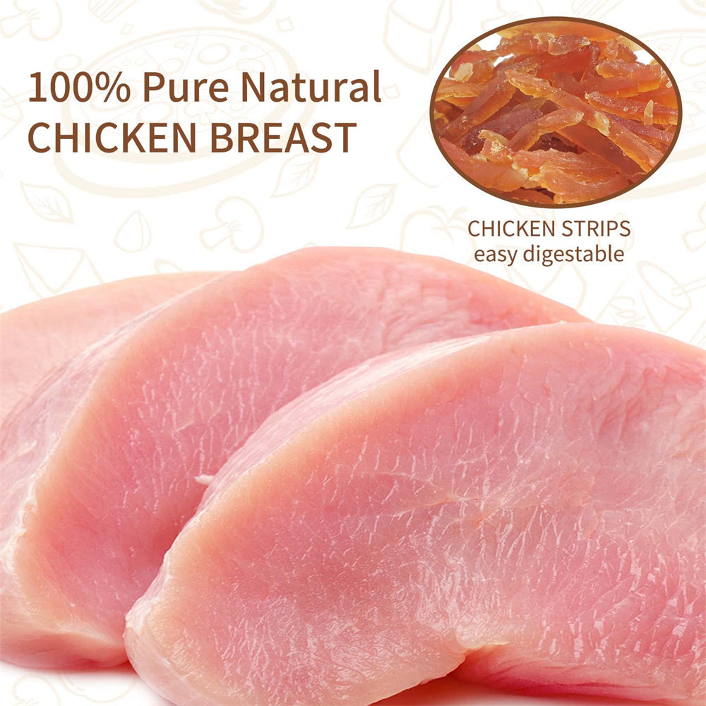 ASMPET Chicken Jerky Dog Treats, Mini Chicken Strips, Rawhide Free Training Treats for Cats and Small Dogs,11oz