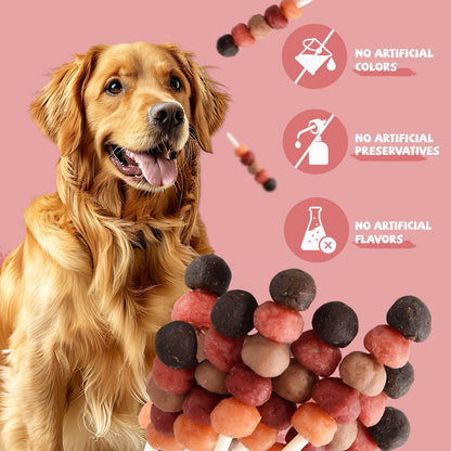 Pawmate Kabob Dog Treats, Chicken Beef Duck Rabbit and Salmon Dog Treats for Dogs, 10.6oz