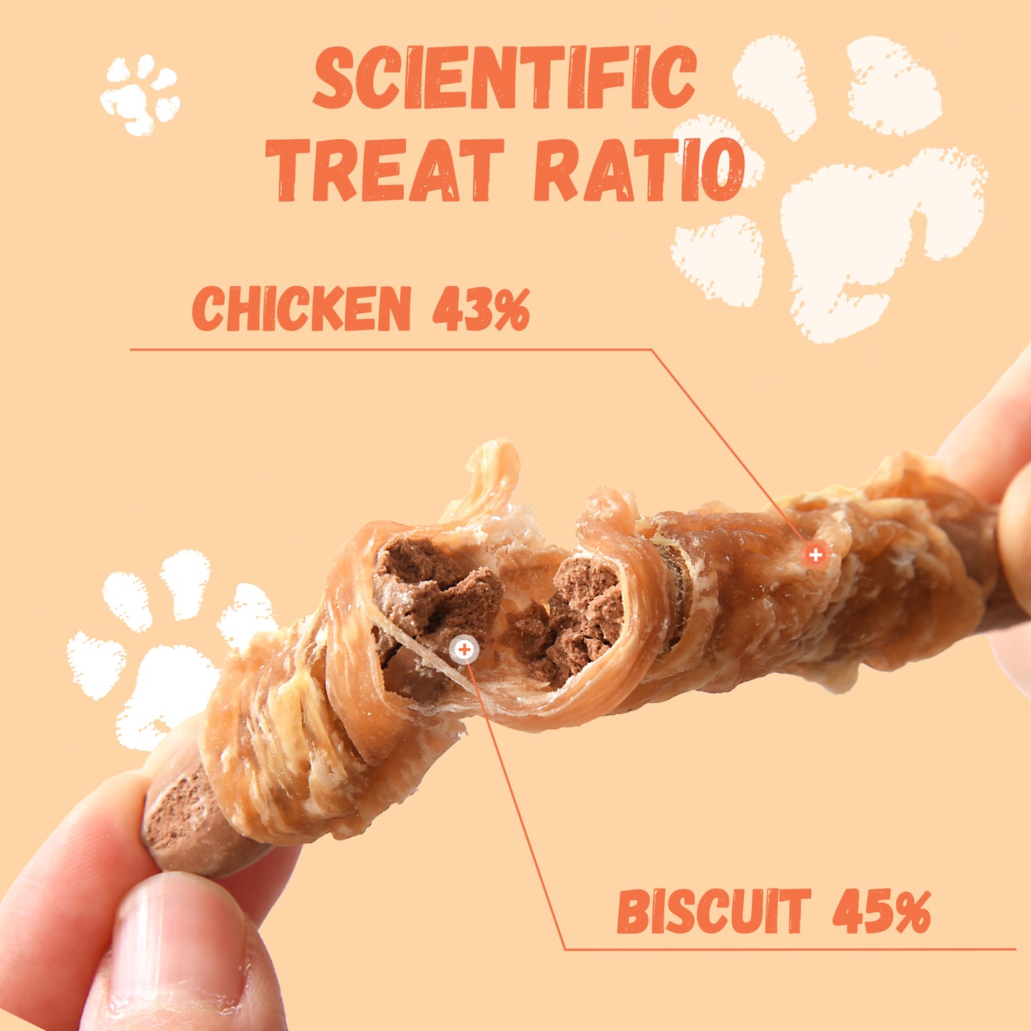 Pawmate Chicken Jerky Biscuits Dog Treats, Tasty Crunchy Peanut Butter Chews for All Dogs, 10.6oz