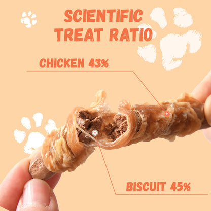 Pawmate Chicken Jerky Biscuits Dog Treats, Tasty Crunchy Peanut Butter Chews for All Dogs, 10.6oz
