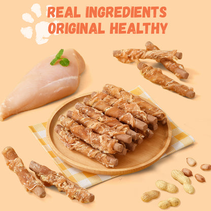 Pawmate Chicken Jerky Biscuits Dog Treats, Tasty Crunchy Peanut Butter Chews for All Dogs, 10.6oz