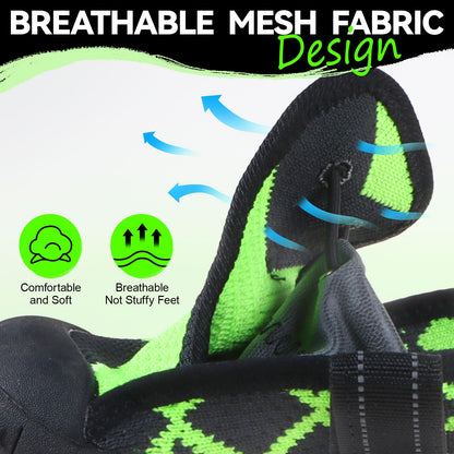 Dog Shoes for Large Small Medium Dogs Waterproof Dog Boots & Paw Protectors with Breathable Mesh for Summer Hot Pavement Anti Slip Dog Booties for Hiking Hardwood Floors Winter Snow-green04