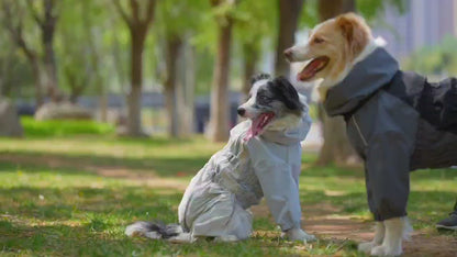 Outdoor waterproof with healed tape full coverage dog jacket with hoodie and 4 legs