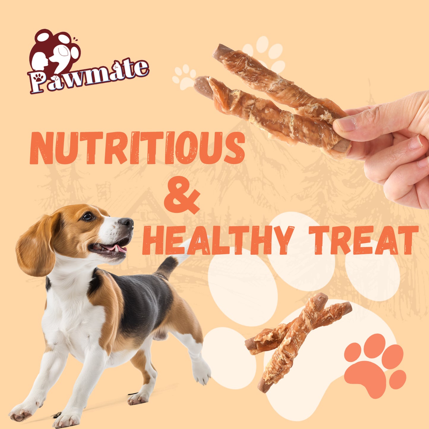 Pawmate Chicken Jerky Biscuits Dog Treats, Tasty Crunchy Peanut Butter Chews for All Dogs, 10.6oz