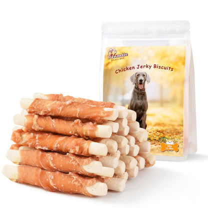 Pawmate Chicken Jerky Biscuits Dog Treats, Tasty Crunchy Chews for All Dogs, 11oz